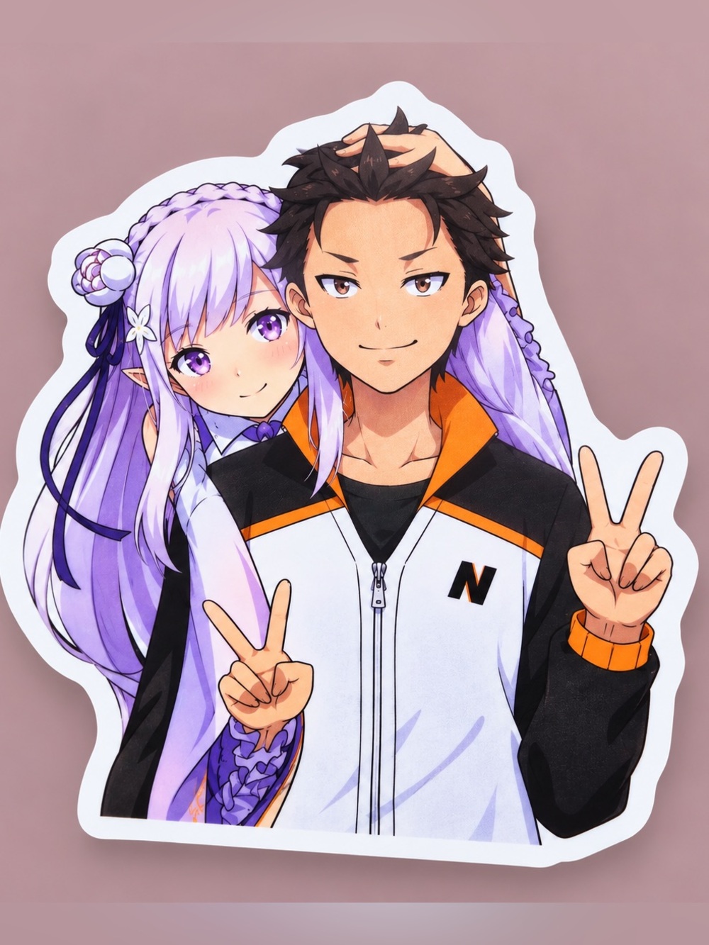 Subaru & Emilia | Re Zero Anime Couple Vinyl Sticker | 5/$10